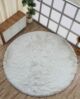 Top View of White Fluffy Rug - Ramsha Home