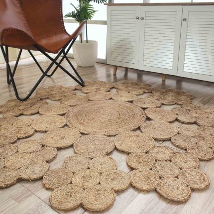 Natural Color Crochet Jute Round Rug - CR 016 (200cm)