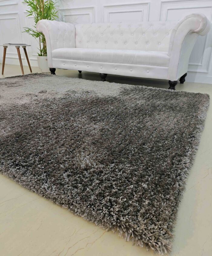 Modern grey shaggy rug SG 05 (250x350cm) by Ramsha Home