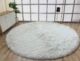 Sideway View of White Fluffy Shaggy Rug - Ramsha Home