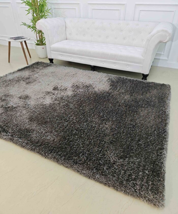 Soft grey shaggy rug SG 05 (250x350cm) for home decor by Ramsha Home