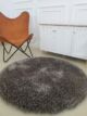 Sideways View of Grey SG-05 Shaggy Area Rug - Ramsha Home
