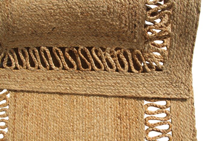 Close-up of Natural Braided Rug BR-069 - Ramsha Home