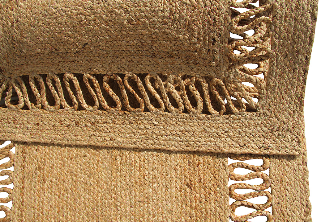 Close-up of BR-069 Natural Braided Rug - Ramsha Home Close-up of Natural Braided Rug BR-069 - Ramsha Home