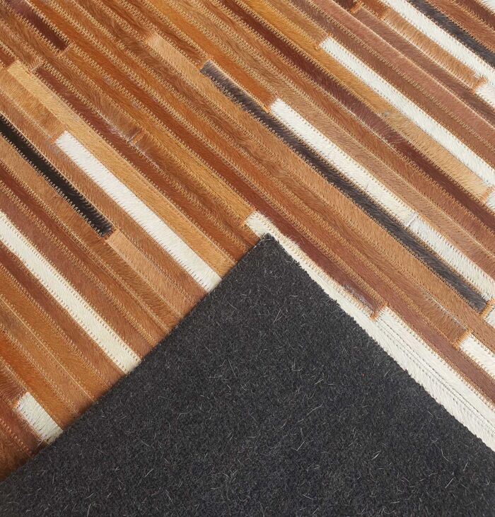 Luxurious multi color leather rug for home decor - LR 014 (80x200cm) by Ramsha Home