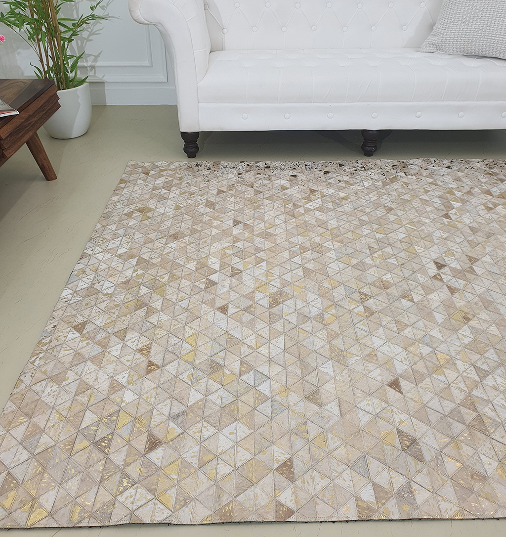 Luxurious Grey Leather Rug LR-006 - Ramsha Home Leather Floor Rug Grey Color - LR 006 (300x400cm)