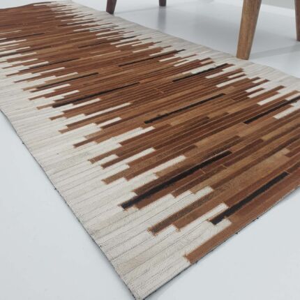 Contemporary design multi color leather rug - LR 014 (170x240cm) by Ramsha Home