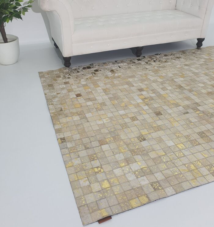 Leather floor rug multi color - LR 015 (170x240cm) by Ramsha Home