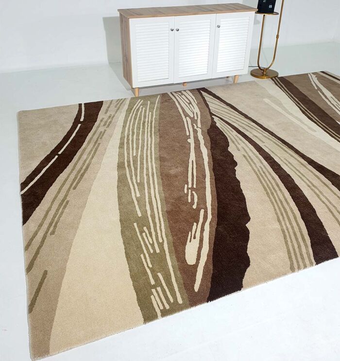 Handcrafted Multi Color Rug with Design Number HTW-61 by Ramsha Home
