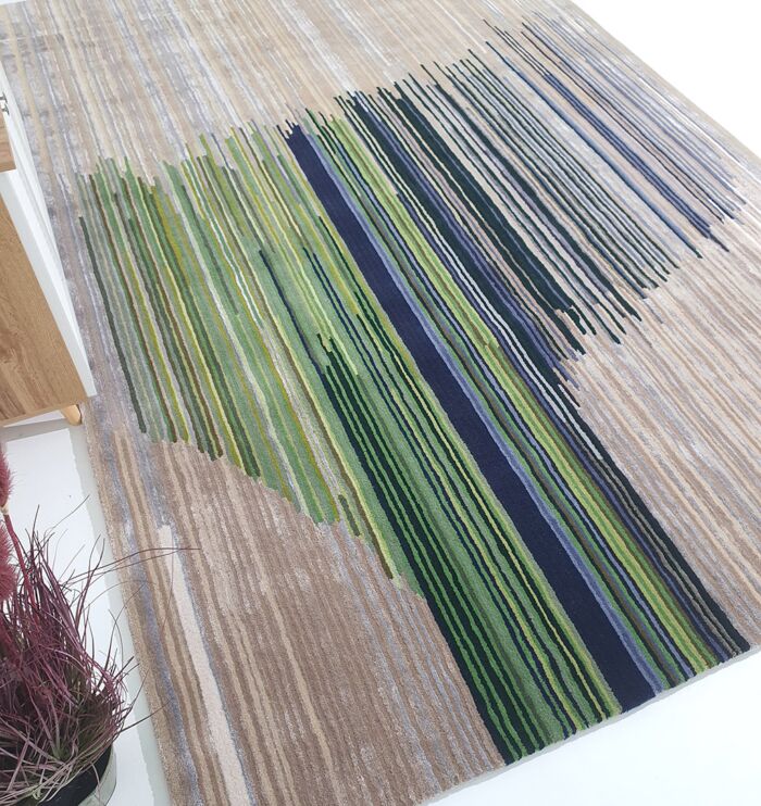 Side Angle View of Handmade Floor Rug HTWV-52 - Ramsha Home