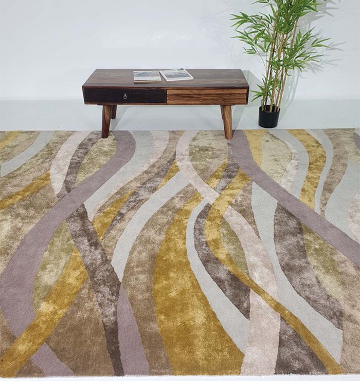 Handwoven Multi-Tonal Wool & Cotton Rug HTWV-66 - Ramsha Home