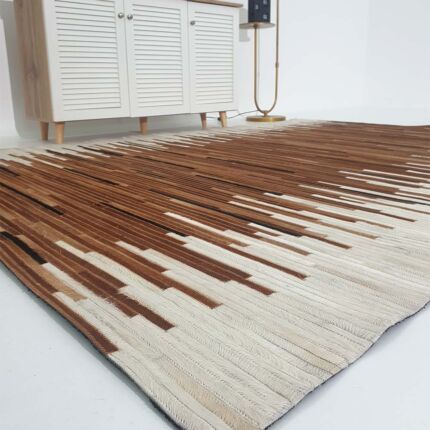 Stylish multi color leather rug - LR 014 (170x240cm) by Ramsha Home