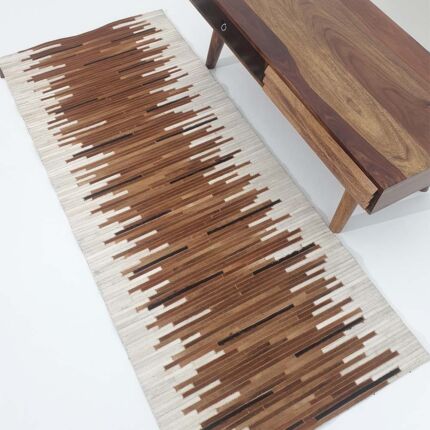 Luxurious multi color leather rug for home decor - LR 014 (170x240cm) by Ramsha Home