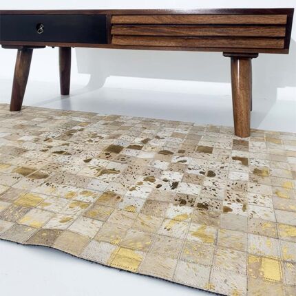 Stylish multi color leather rug - LR 015 (80x200cm) by Ramsha Home
