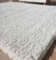 Sideways View of Luxurious White Shaggy Rug SG-06 - Ramsha Home