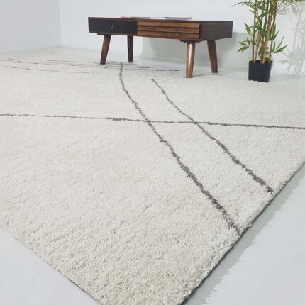 Rectangle Soft Shaggy Rug SG-07 Grey & White Color - 200x300 cm by Ramsha Home