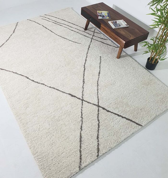 Luxurious Grey & White Rectangle Soft Shaggy Rug SG-07 - 200x300 cm