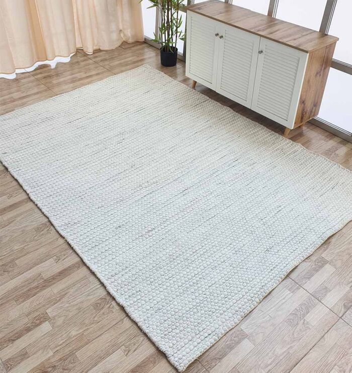 Premium natural white color woven rug - SR 058 (170x240cm) by Ramsha Home