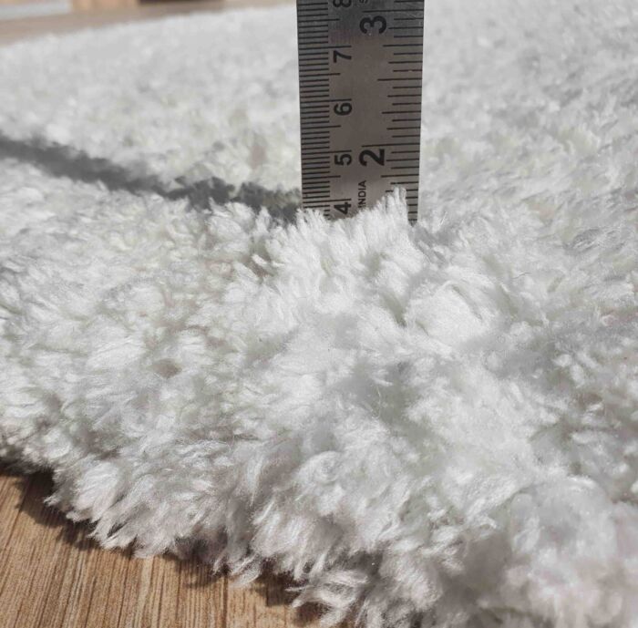 Pile Height Display of White Shaggy Rug by Ramsha Home