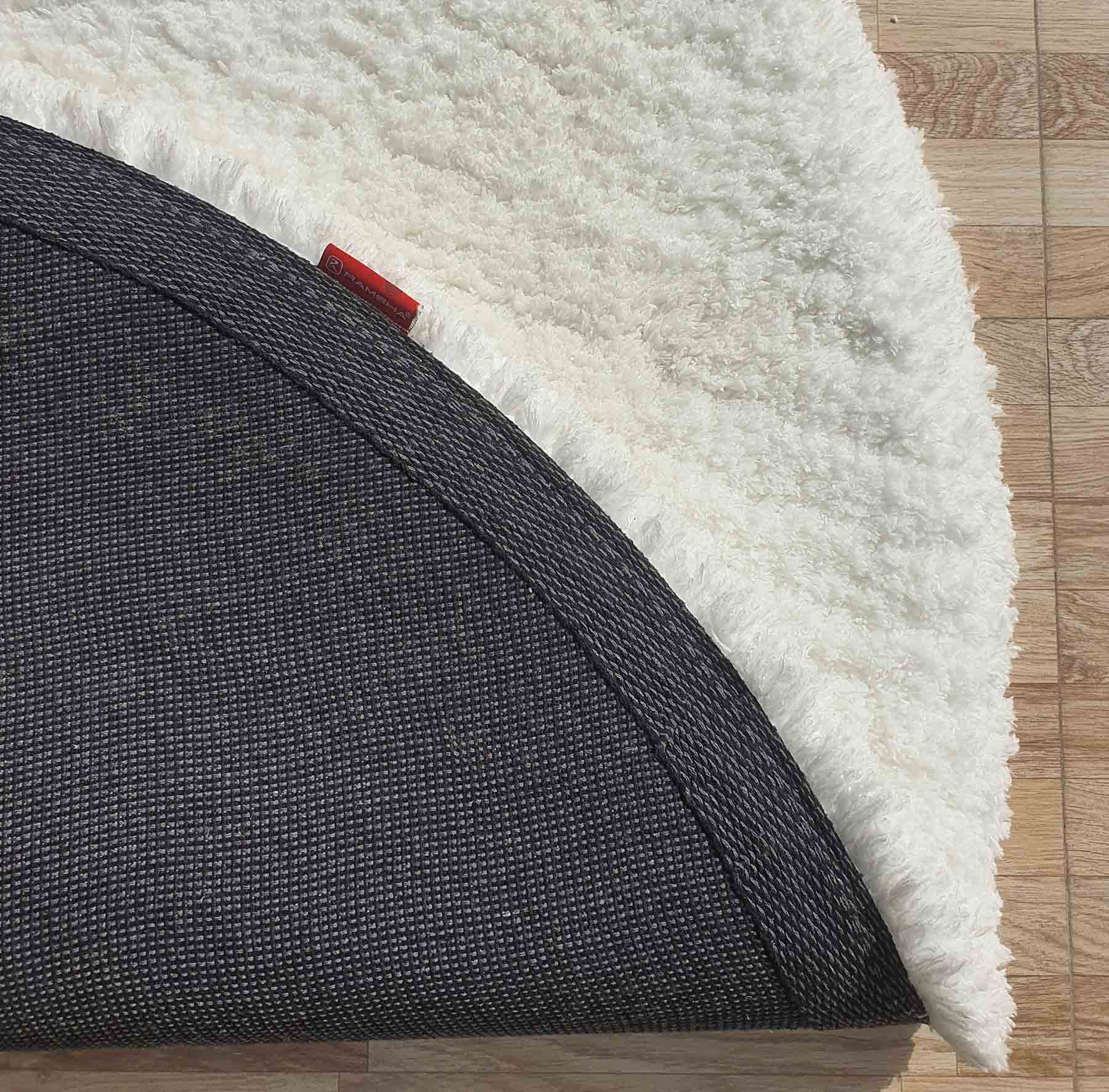 Versatile Backside of Round Shaggy Rug by Ramsha Home Reverse Side View of Round Shaggy Rug by Ramsha Home