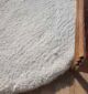 Closeup of White Round Shaggy Rug - Soft and Plush - Ramsha Home