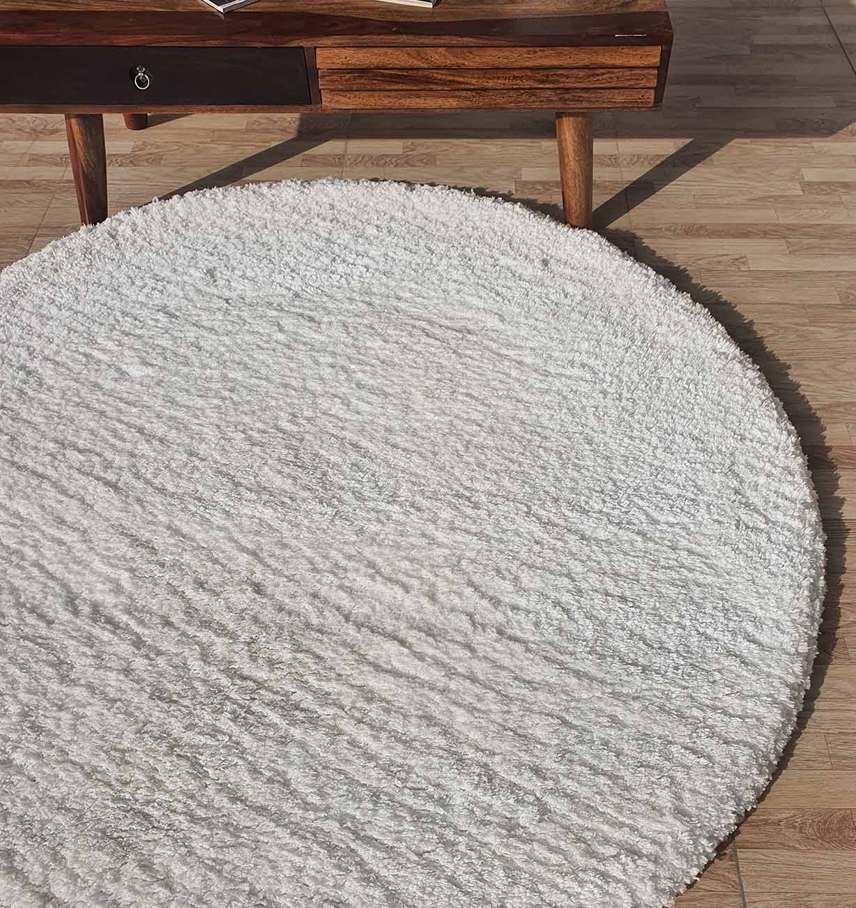 Round White Shaggy Rug - Luxurious Comfort and Style - Ramsha Home Round White Shaggy Rug - Luxurious Comfort and Style - Ramsha Home
