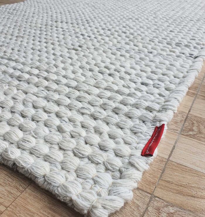 Stylish white indoor decor woven rug - SR 058 (80x200cm) by Ramsha Home
