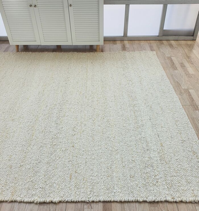Premium natural off white color woven rug - SR 059 (170x240cm) by Ramsha Home
