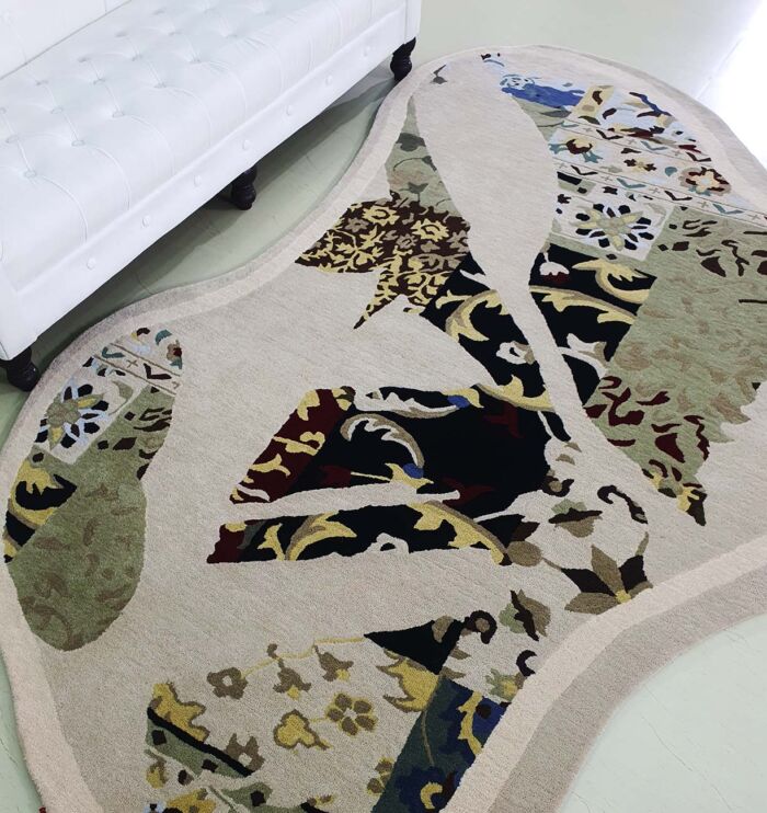 Closeup of Unique Design Multi-Colored Rug HTW-70 by Ramsha Home