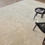 Aerial View of Multi-Colored Handmade Rug HTWV-71 with Modern Furniture by Ramsha Home