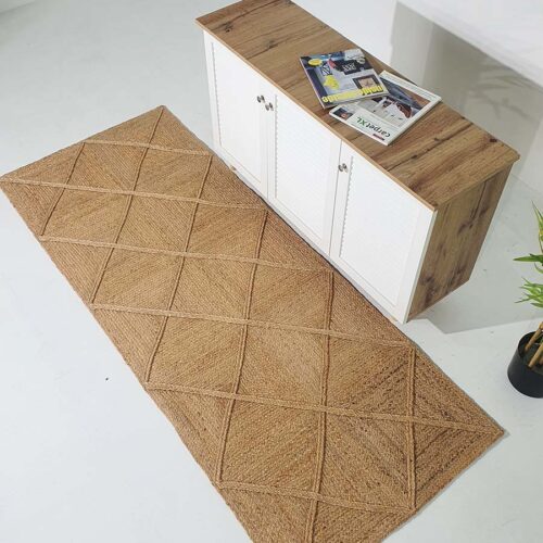 Artisanal Jute Rug for Living Rooms - BR 084 (170X240cm) by Ramsha Home Artisanal jute rug perfect for living room decor - BR 084 (170X240cm) by Ramsha Home