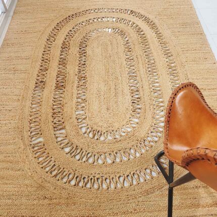 Handwoven jute floor rug for stylish bedrooms - BR 034 (300X400cm) by Ramsha Home