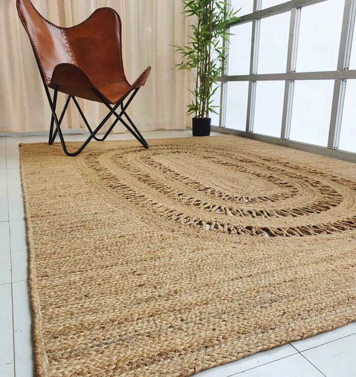 Eco-friendly braided jute rug for the kids room - BR 034 (300X400cm) by Ramsha Home