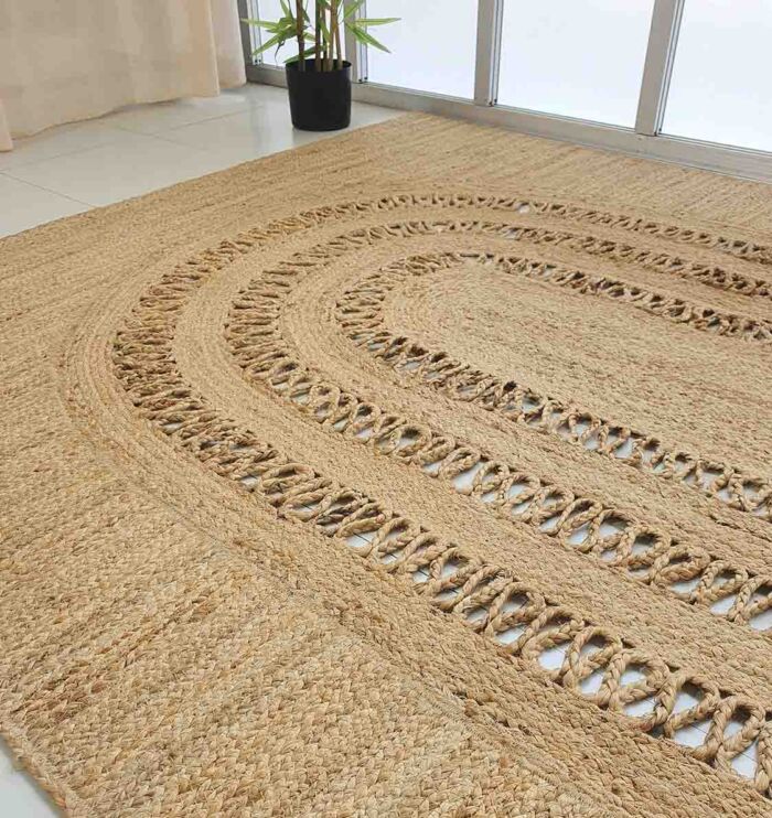 Beautiful braided jute carpet for the drawing room - BR 034 (300X400cm) by Ramsha Home