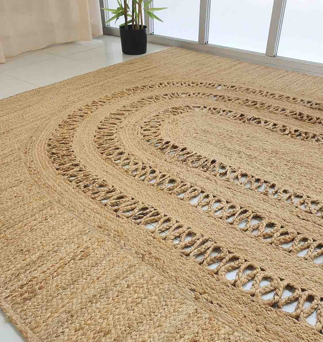 Braided Jute Floor Rug for Drawing Room - BR 034 (300X400cm) by Ramsha Home Beautiful braided jute carpet for the drawing room - BR 034 (300X400cm) by Ramsha Home