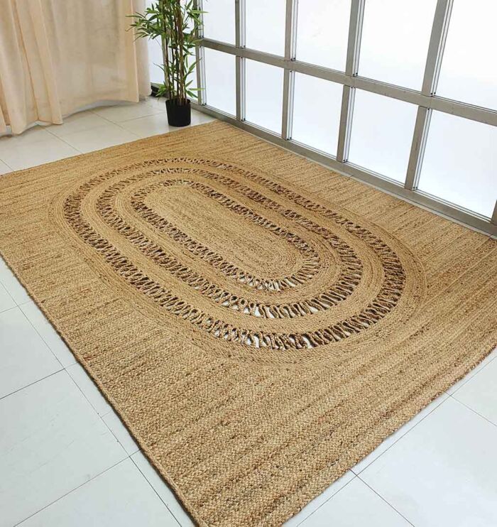 Elegant handcrafted jute rug for the living room - BR 034 (300X400cm) by Ramsha Home