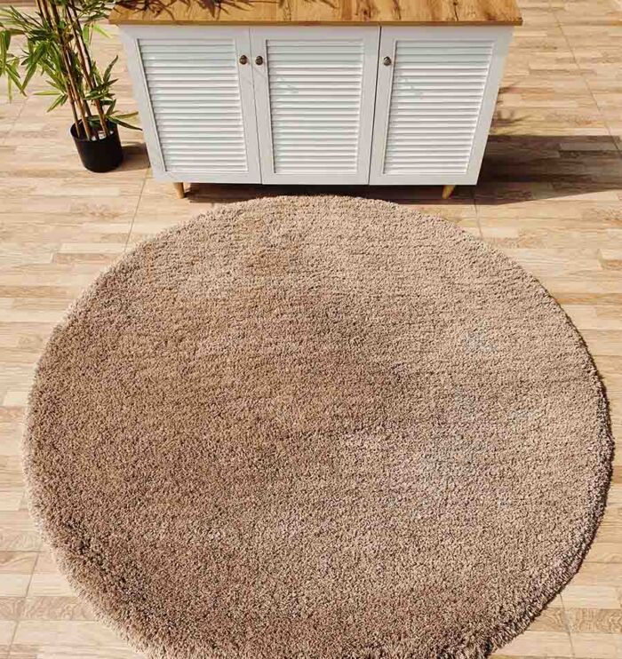 Handcrafted Round Shaggy Rug for Living Room