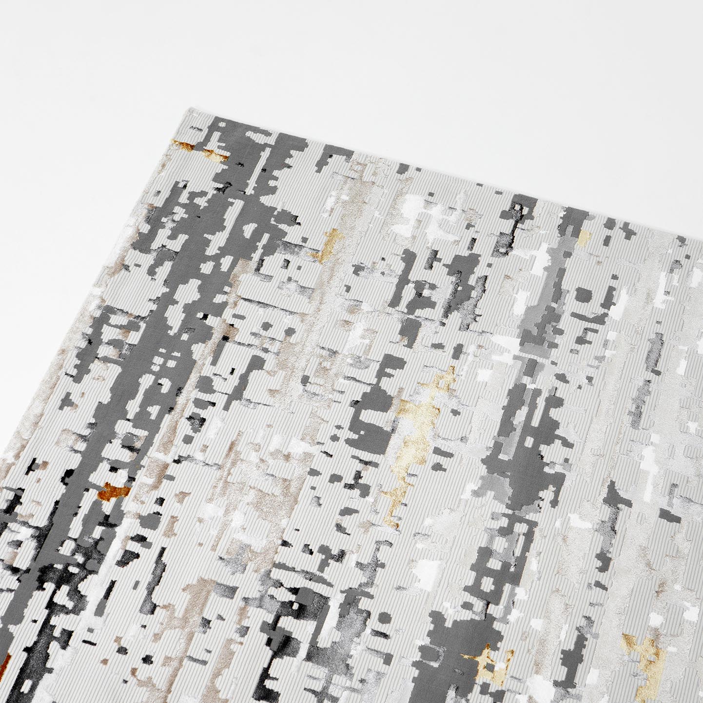 Luxurious Abstract Pattern Cream Color Machine Made Rug MZ40B, perfect for a stylish bedroom setting. uxurious Abstract Pattern Cream Color Machine Made Rug For Bedroom – MZ40B