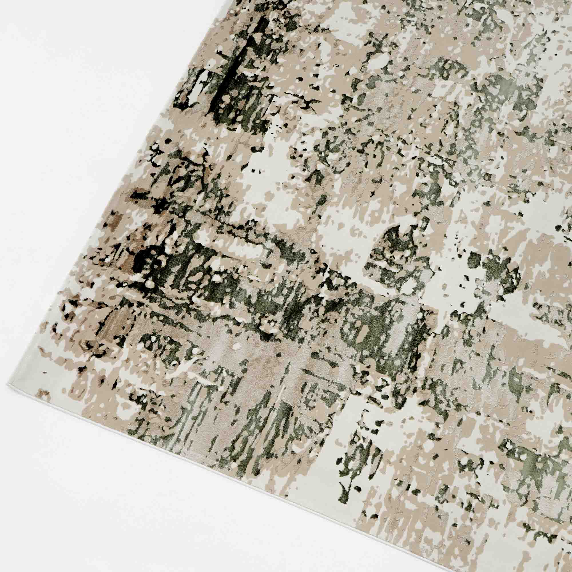 Elegant Abstract Pattern Cream Color Machine Made Rug MZ61E, perfect for enhancing bedroom decor. Stunning Abstract Pattern Cream Color Machine Made Rug For Bedroom – MZ61E