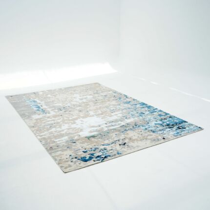 Stunning Abstract Pattern Cream Color Machine Made Rug For Bedroom - NF98B