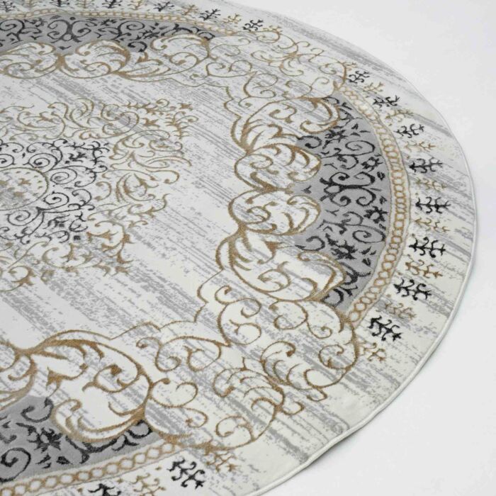 Stunning beige Turkish machine made rug for bedroom décor