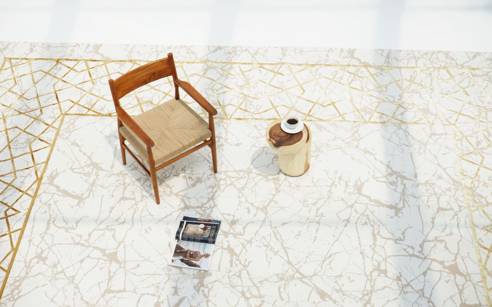 Stylish machine made rug for modern home interiors