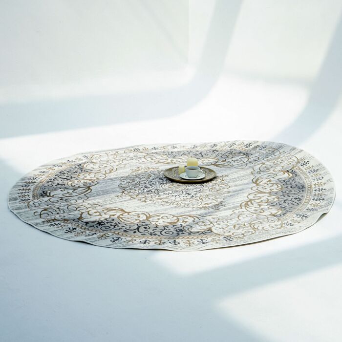 Stunning beige Turkish machine made rug for bedroom décor