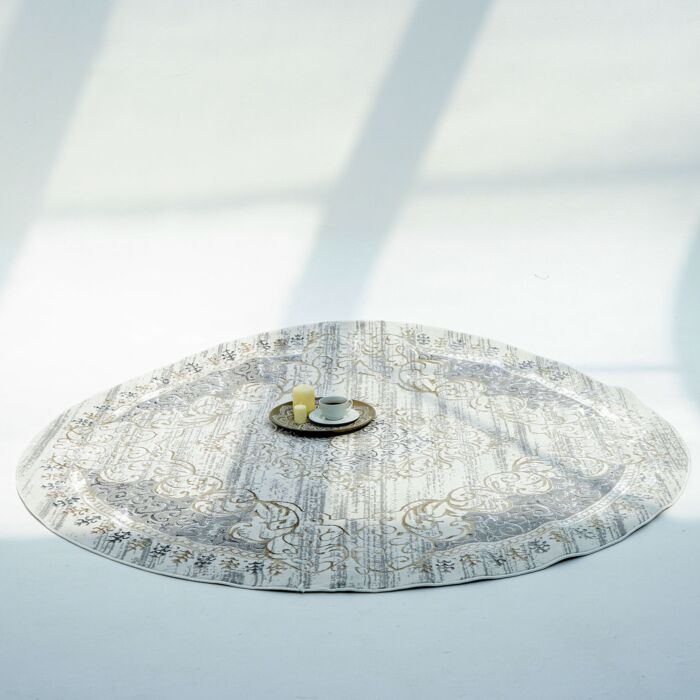 Stunning beige Turkish machine made rug for bedroom décor