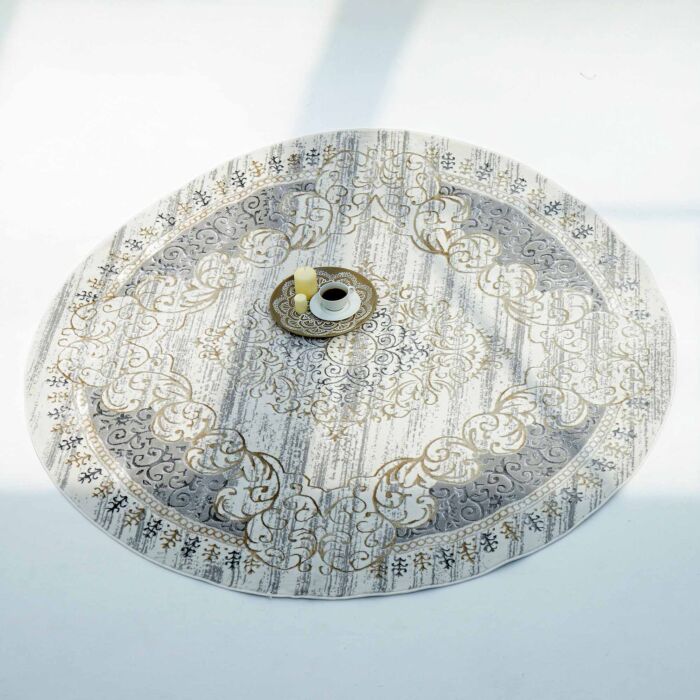 Stunning beige Turkish machine made rug for bedroom décor