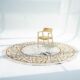 Cream & Gold Color Round Shaped Turkish Machine Made Rug - MZ67C - الصورة 4