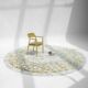 Cream & Gold Color Round Shaped Turkish Machine Made Rug - MZ67C - الصورة 2