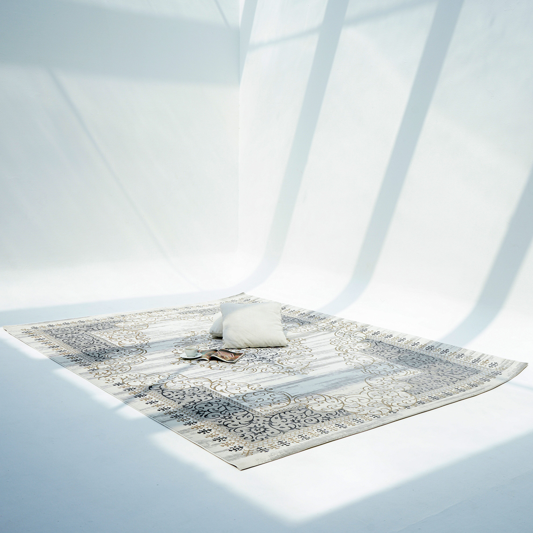 Stunning Beige Turkish Machine Made Rug for Bedroom Stunning beige Turkish machine made rug for bedroom décor