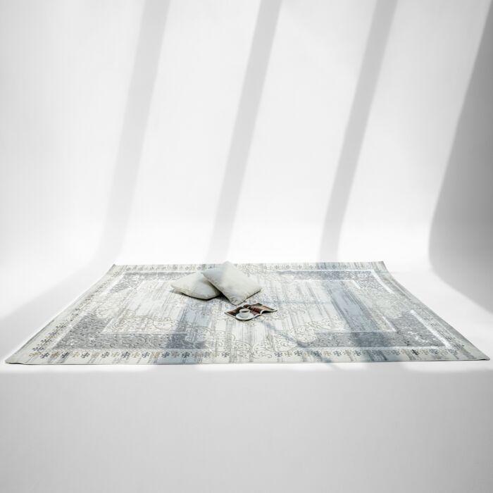 Stunning beige Turkish machine made rug for bedroom décor