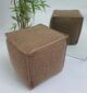 Stylish 40x40x40cm natural color jute pouf PF-134, handcrafted for a versatile and eco-friendly addition to any room by Ramsha Home.